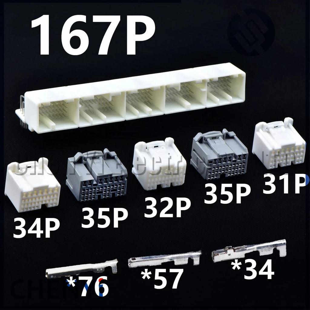 167 Pin PCB Mount Header Right Angle Wire-to-Board Connector ECU plug 1612435-1 1123337-1 1123339-1 1123341-1 For Toyota Honda