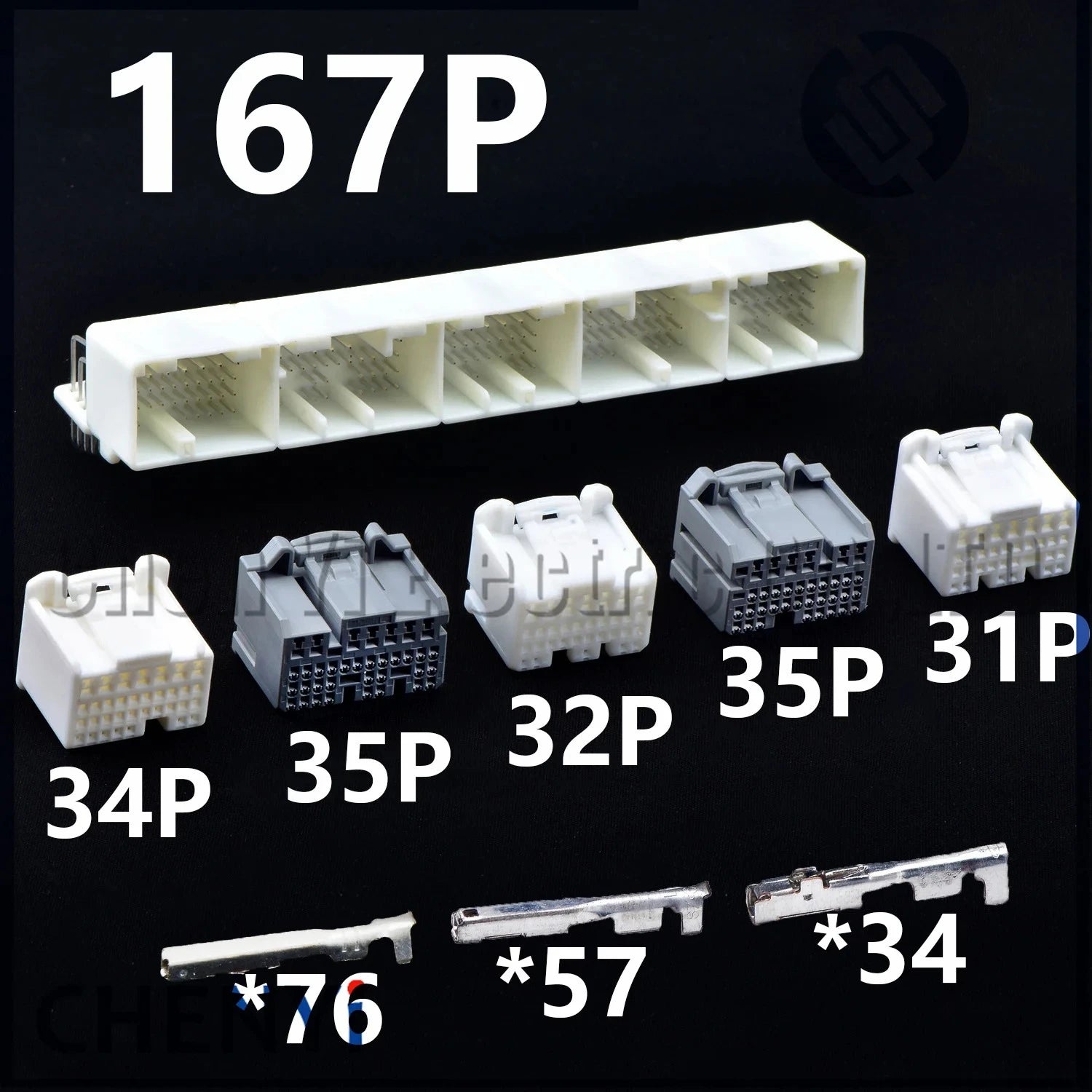 167 Pin PCB Mount Header Right Angle Wire-to-Board Connector ECU plug 1612435-1 1123337-1 1123339-1 1123341-1 For Toyota Honda