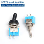Mini Toggle Switch Waterproof Cap 2Pin 2 Position SPST ON OFF Latching Controller for Car Boat Marine Motorcycle Truck Dashboard