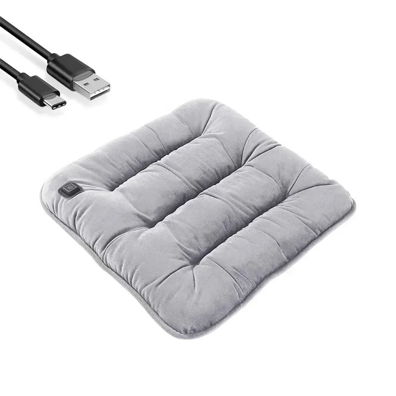 Car Heated Seat Cushion USB Power Graphene Heated Seat Pad 3 Levels Heating Seat Cushion for Park Stadium Car Travel Amagi