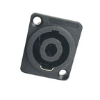 4/10/20PCS 4-Pin Neutrik Style Square Panel Mount Socket, Compact Locking Audio Connector for Power Amplifier and Stage Rack
