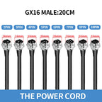 1PCS GX16 Auto Waterproof Connectors 2-10 Pins with Power Cable Line Socket Plug—Suitable for Industrial Machinery and Equipment