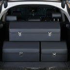 Car Trunk Organizer Organizers And Storage Suv Faux Leather Foldable Trunk Multi-Compartment Adjustable Auto Grocery Storage Box