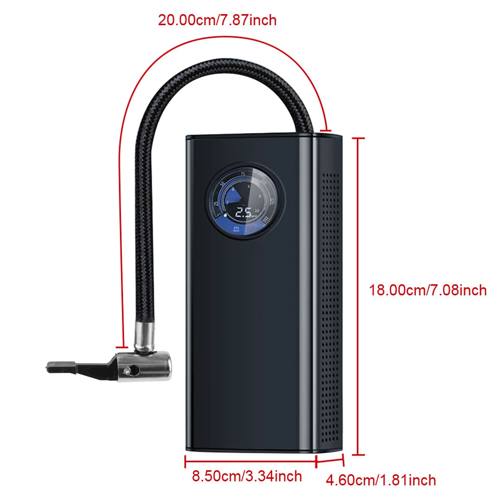 Inflator Portable Air Compressor 3000mAh Air Pump for Car Tires Electric Bike Tire Motorcycle Auto Ball Bicycle 5V USB Charge