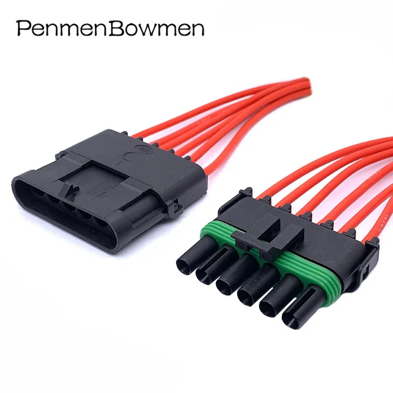 1 Set 1 2 3 4 6 Pin Car Weather Pack Electrical Cable Connectors Waterproof Female Male Wire Harness Plug 12015792 12015797