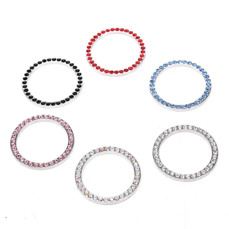 Universal Car Start Switch Button Decorative Diamond Rhinestone Ring Auto SUV Car Decorative Interior Accessories Amagi