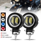 Motorcycle LED Angel Eye Work Light Bar Spot Lamp Offroad Car Boat Truck SUV Pickup 12V 24V Driving Fog Lamp Headlight Amagi