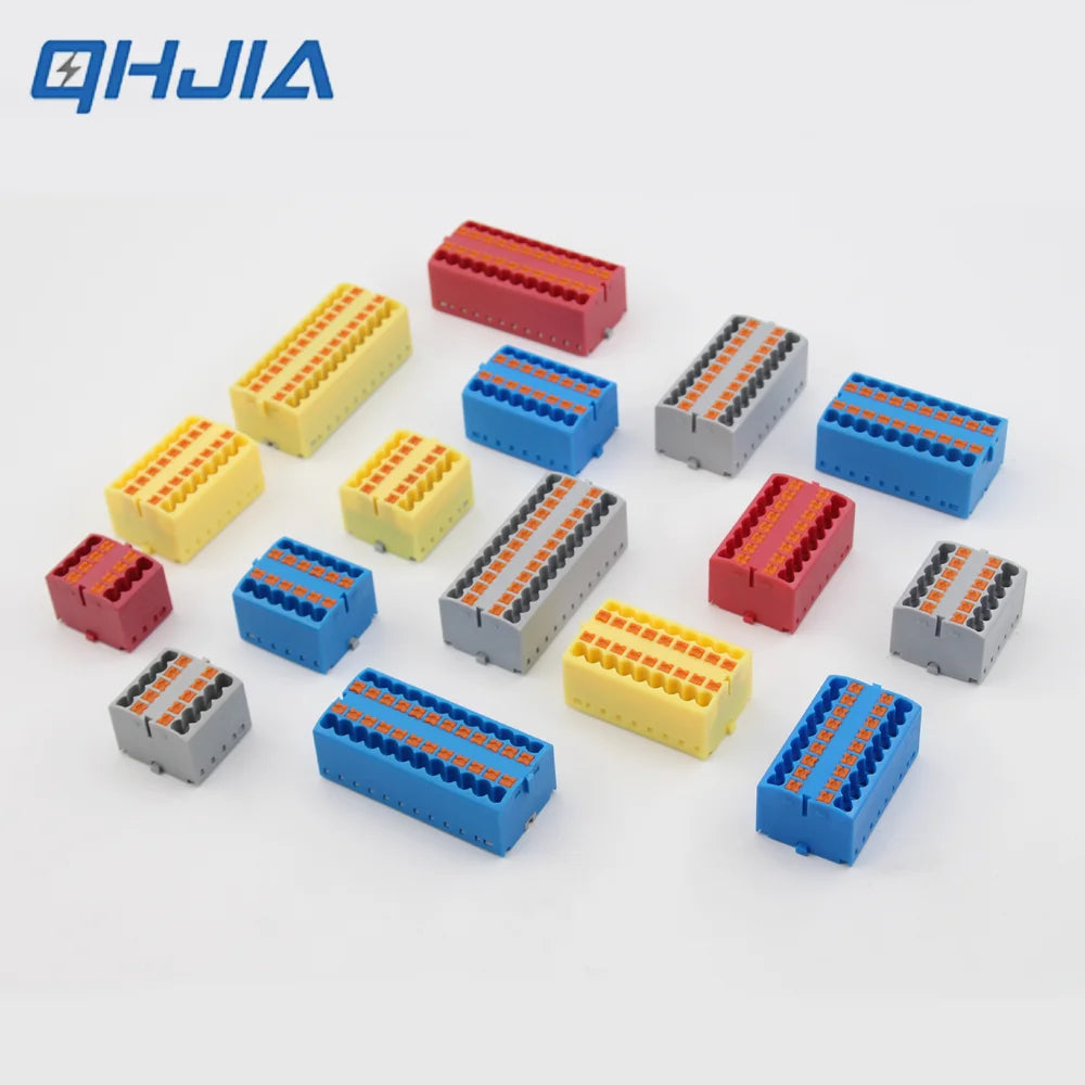 Fast Wiring Mini Rail-Type Quick Junction Box | 1-In-Multi-Out Plug-in Terminal Wire Connector for Easy Electrical Connection