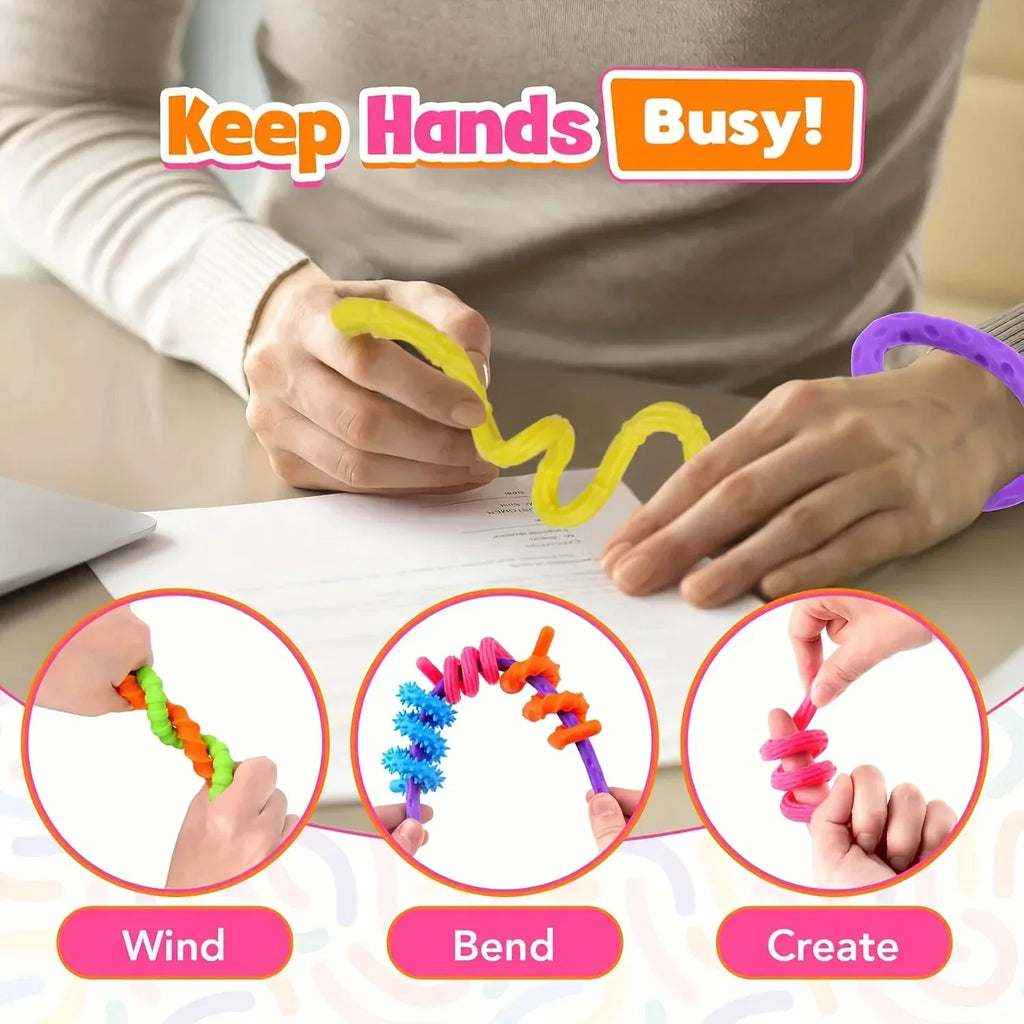 Sensory Sticks Toys, Anti Stress Relief Anxiety Silicone Textured Calming Sensory Toy For Autism ADHD Kids Antistress Amagi