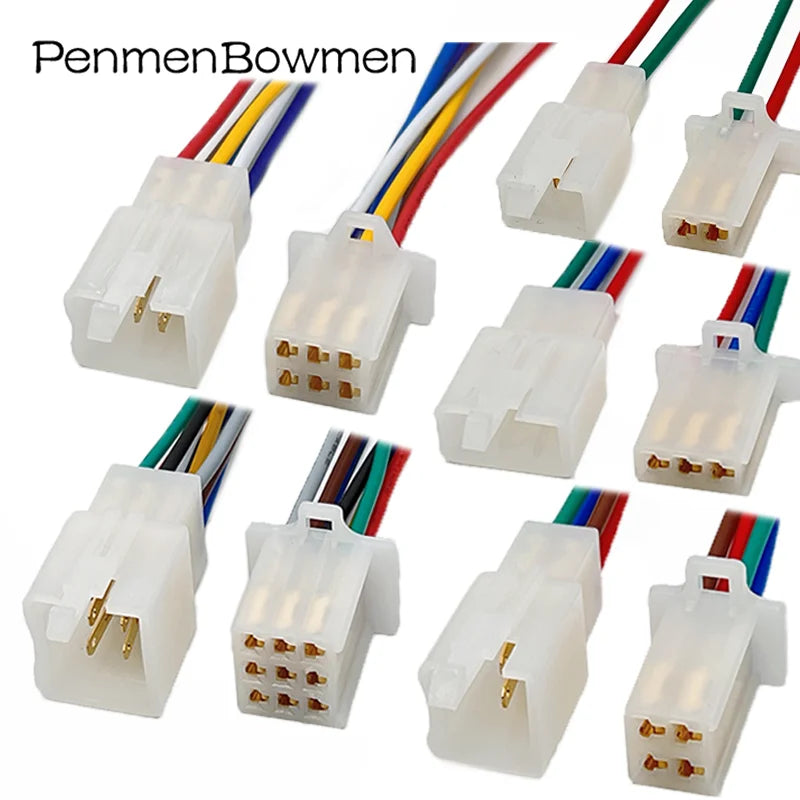 1 Set 2 3 4 6 9 Pin Car Flame Retardant Rubber Sleeve Electrical Connectors Wire Harness Plug Motorcycle 6030-2981 6030-6991