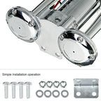 Super Loud 600DB Dual Trumpet Train Horns for Trucks 12V Stainless Steel Electric High Decibel Chrome Finished Car Speaker with