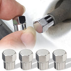 20/10Pcs Car Flat Head Valve Cap Universal Hexagonal Chrome Plated Dust Wheel Nozzle Decor Tyre Valve Stem Caps Auto Accessories