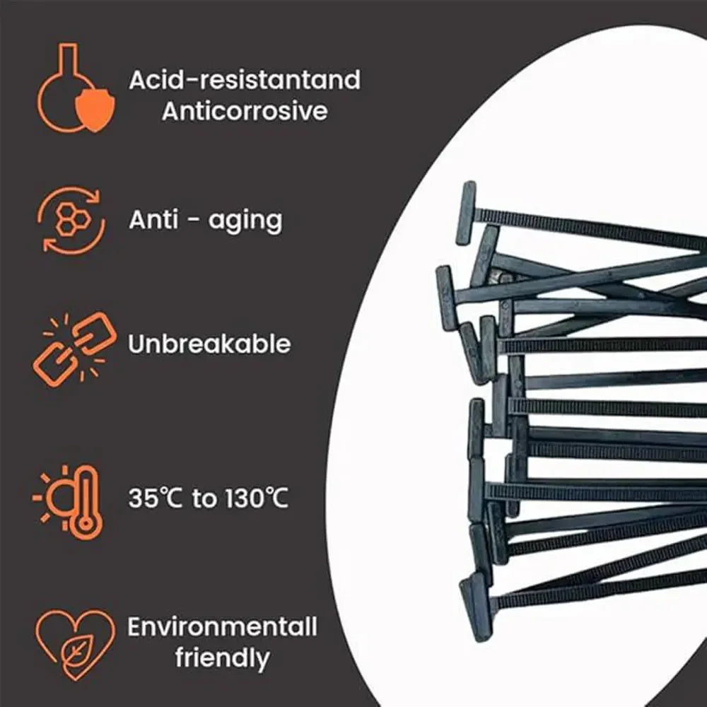 Self-locking Plastic Nylon Cable Tie Black Cable Tie Fastening Ring 2*9cm Large Cable Ties Zip Wrap Strap Ties Car Accessories