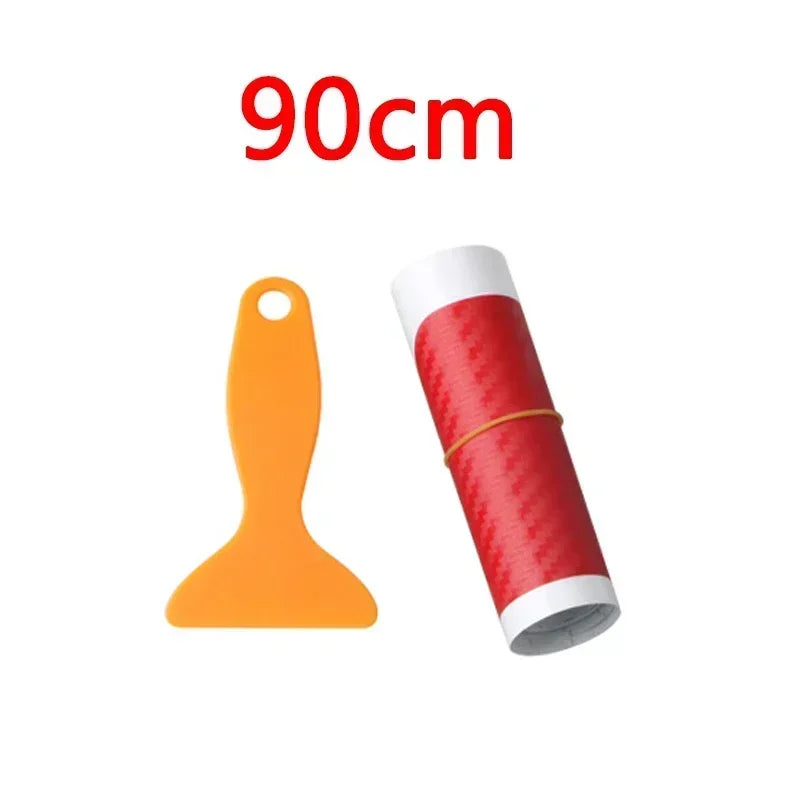 90cm Car Rear Trunk Guard Plate Sticker 3D Carbon Fiber Film Rear Bumper Trim Anti-Kicked Scratch Protection Sticker Strip Amagi