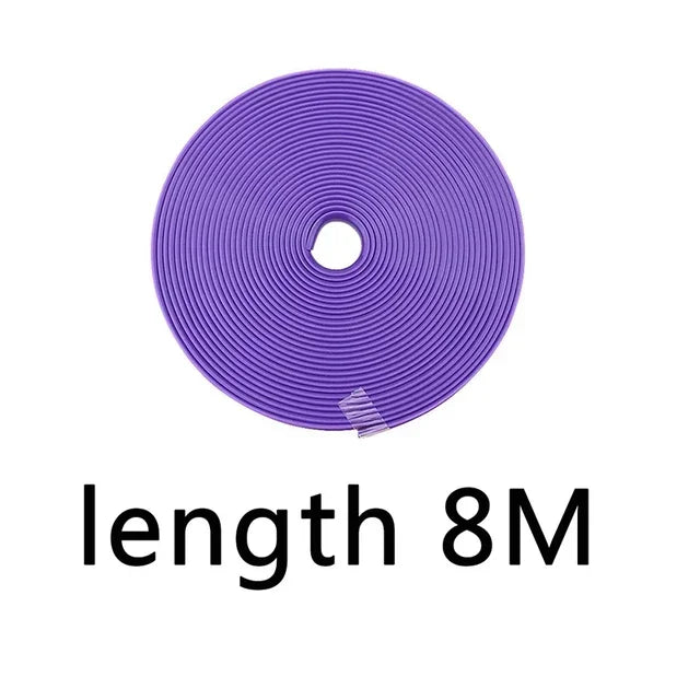 4M / 8M Car Grilles Decoration Strips Auto Wheel Protector Car-styling Accessories Wheel Sticker Tire Rim Strip Chrome Tape Good