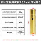 40Pcs Gold-Plated Bullet Banana Connectors, 2–8mm Pure Copper Plug Set for RC Brushless Motor & ESC Wiring