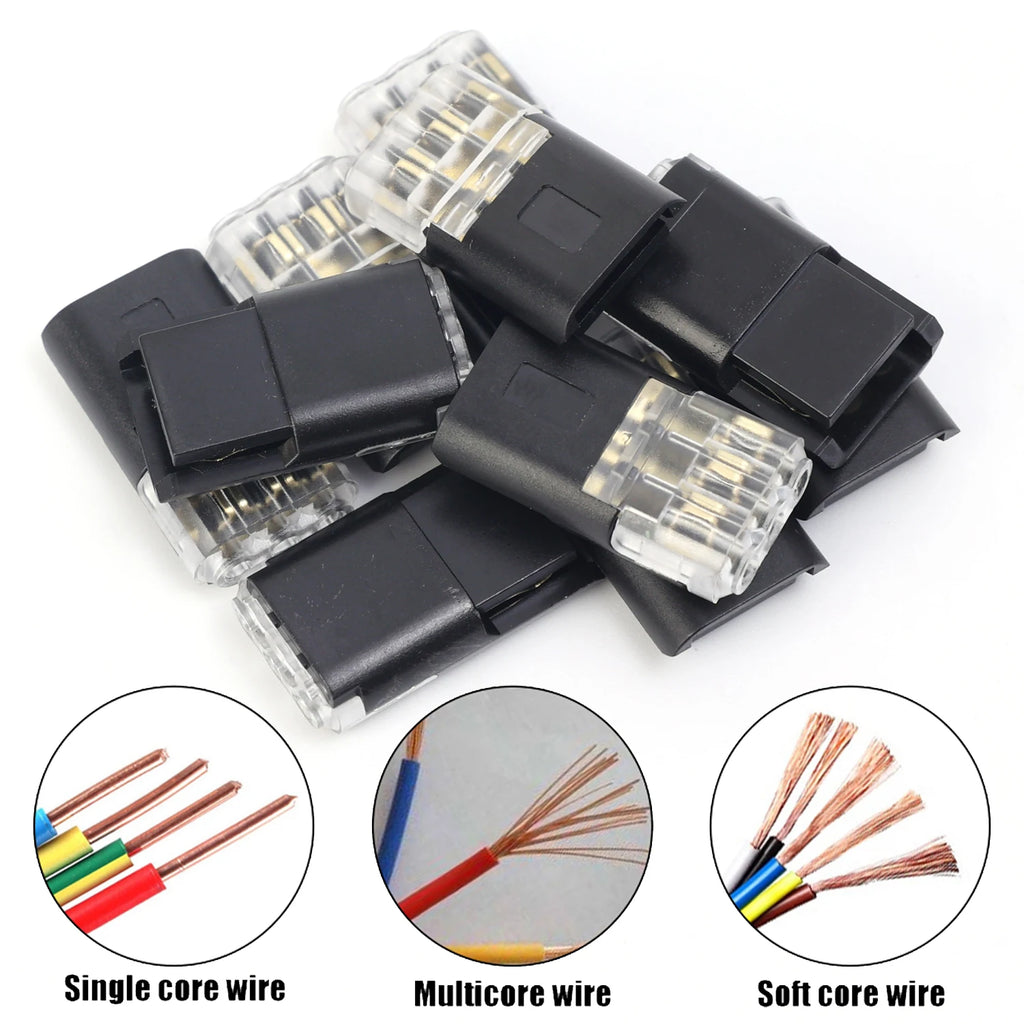 3-Pin Plug Electrical Connector 3-Wire Interchangeable Quick Wire Connector Automotive Wire Cable Ribbon Terminal Connector