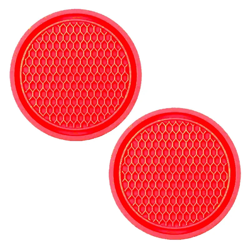 2pcs Cute Bling Car Cup Holder Coaster Mat with Rhinestone for Women Girl Universal Anti Slip Automotive Interior Amagi