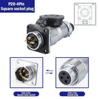 PLS20 WS20 TP20 Aviation Connector 20mm Opening Diameter 2-12 Pin Male Female Circular Plug Socket Metal Shell Waterproof IP67