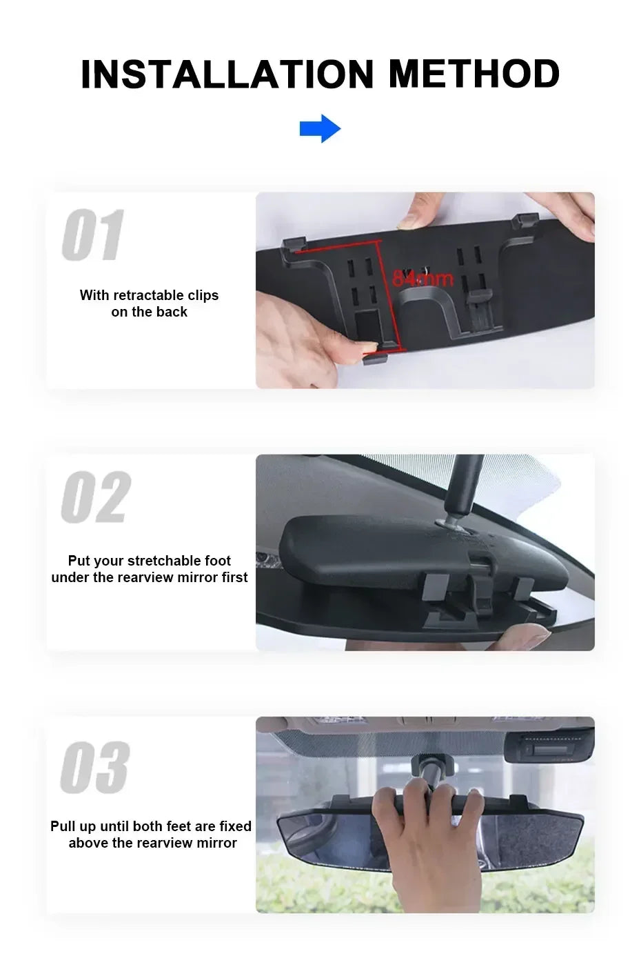Wide Angle Convex Universal Anti Glare Rearview Mirror Car Interior Baby Seat Watch Sun Visor Safety Goggle Amagi
