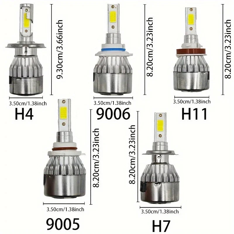 H7 Led H1 H11H3 H4 9005 9006 Lamp CANbus Headlight Bulb H13 9004 9007 880 Auto Fog Light Motorcycle 20000LM 6000K White Amagi