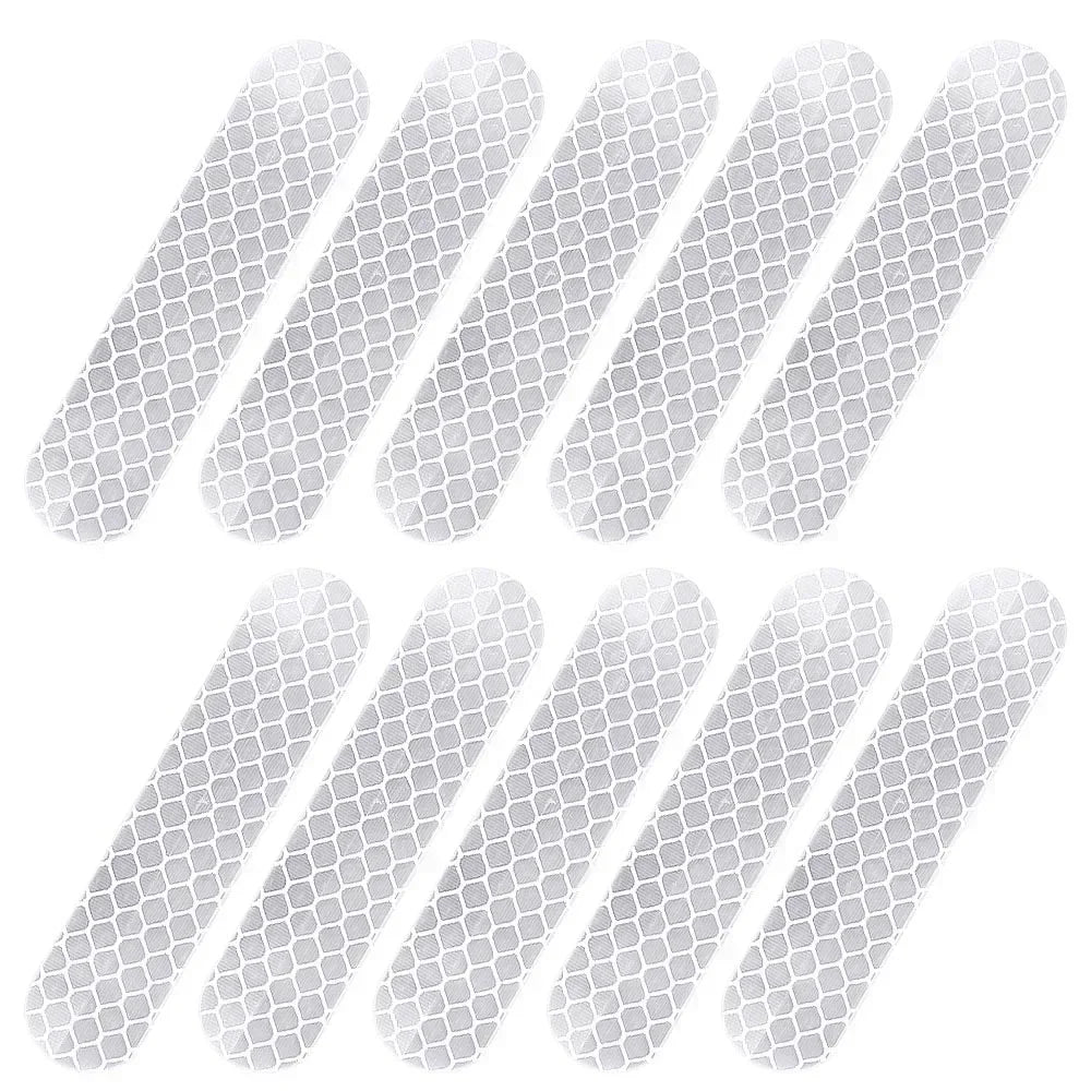 100-10PCS Helmet Safety Warning Reflective Sticker Strip Fluorescent Decorative Stickers Bicycle Motorcycle Reflector Tape Decal