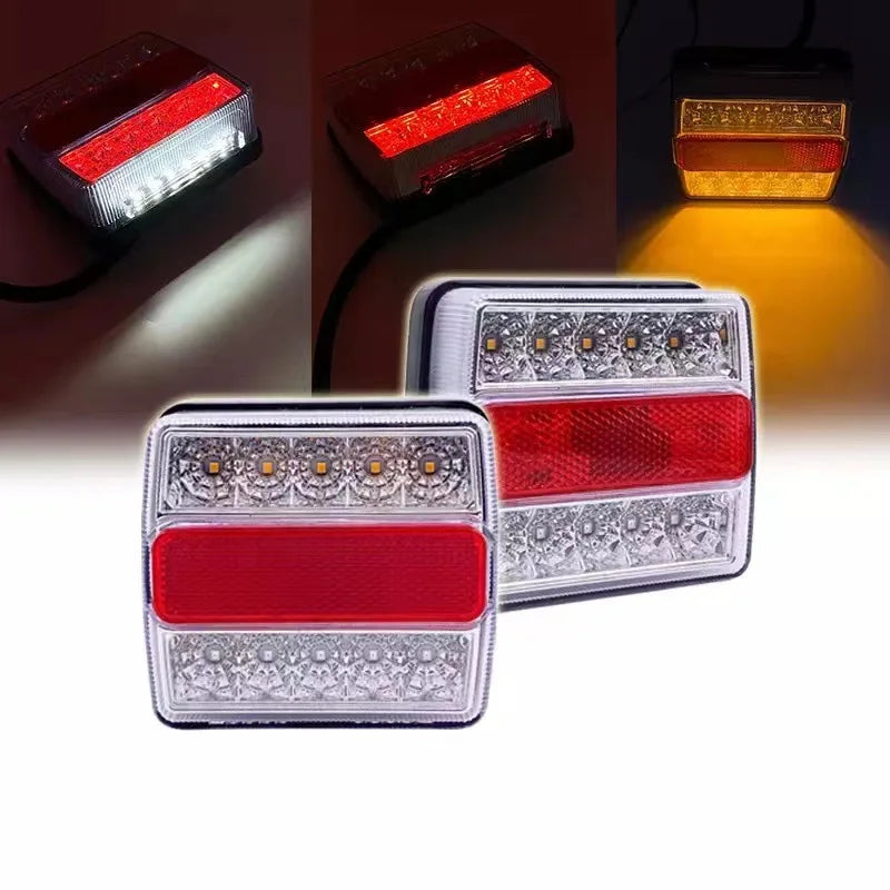 2Pcs Rear Submersible Trailer Tail Lights Kit Boat Marker Truck Waterproof Campers Trailer Taillights
