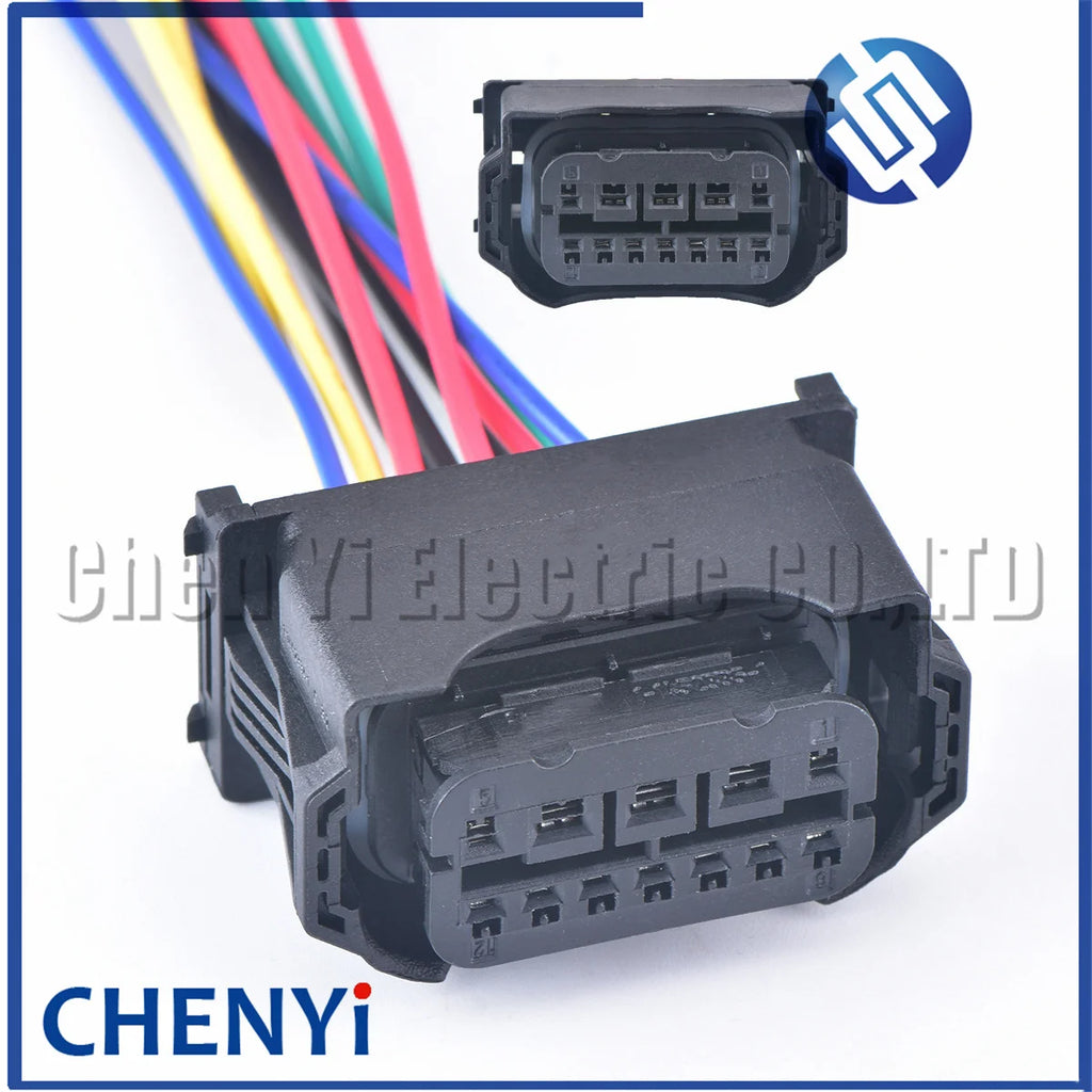 12 Pin Automotive connector Led Lamp Headlight Head Light wiring harness Plug Pigtail 61132359991 1-1452335-1 1-1452334-1