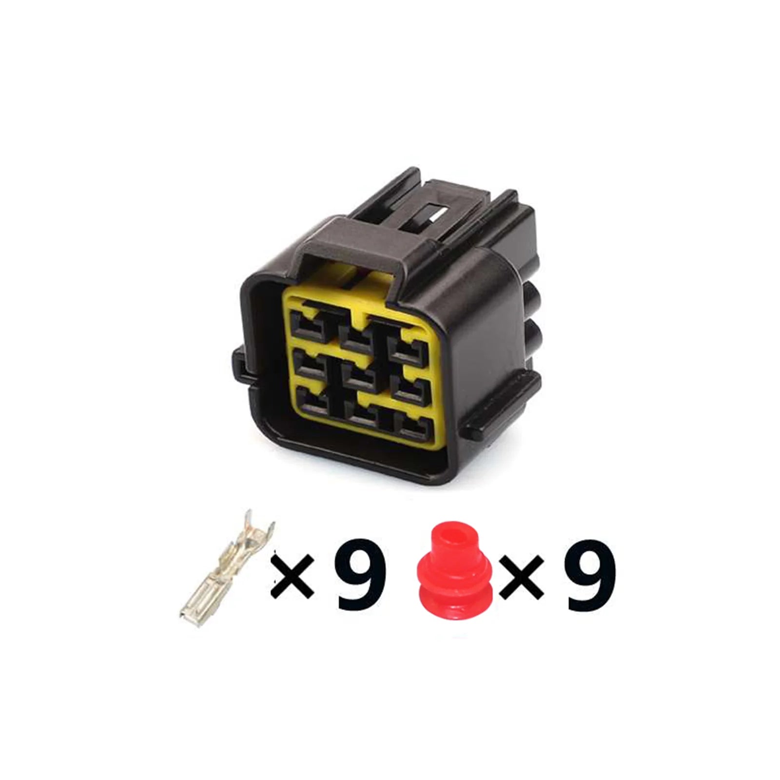 9 Pin Connector Waterproof 2.3 mm Male Female Connector Wiring Harness  Cable Plug FW-C-9M-W FW-C-9F-W Terminal White Black