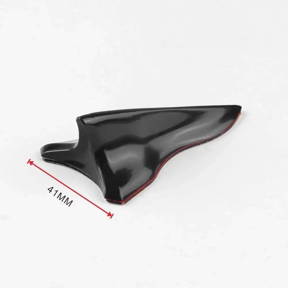 10pcs Car Exterior Trim Items Roof Tail Black Shark Fin General Purpose Pointed Carbon Fiber Bumper Modification Kit Wind Knife