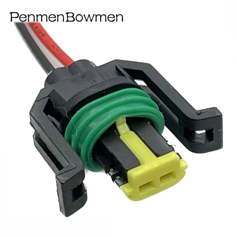 1 Set 2 Pin Automobile Fuel Injector Socket Waterproof Wiring Harness Female Connector Sheath with Wire 444040-2