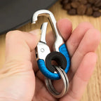 Men's Keychain Hook Stainless Steel Buckle Outdoor Carabiner Climbing Tool Double Ring Car Fishing Key Ring Car Amagi