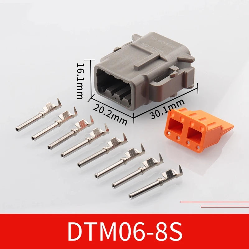Automotive connector Dechi plug-in DTM06-2S male and female mating heavy truck wiring harness waterproof plug DTM04-2P