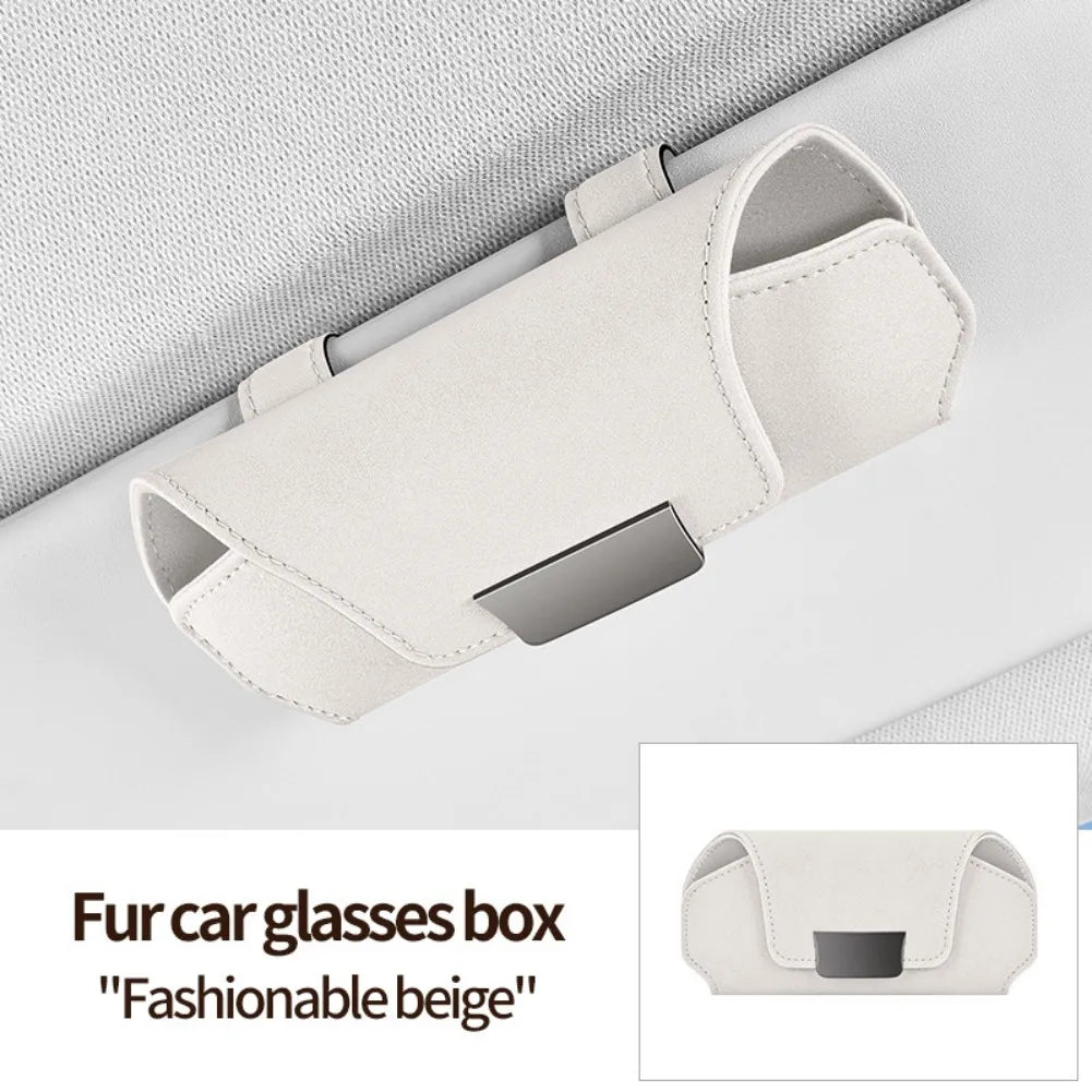 1PC Car Eyewear Organizer Car Glasses Case Suede Material Sun Visor Holder Car Sunglasses Holder Case Glasses Box