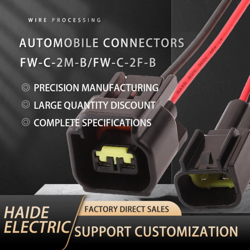 2 PIN Connector Waterproof 2.3mm Male Female Connector FW-C-2M-B FW-C-2F-B Wiring Harness