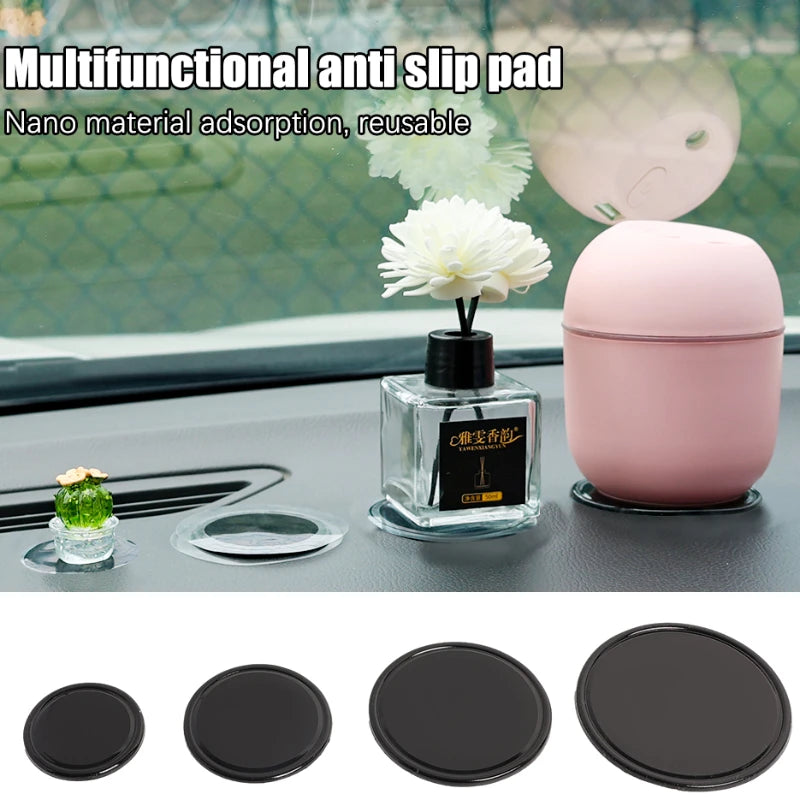Car Non-slip Mat Silicone Round Anti-skid Toy Pad Gel for Mobile Phone Key Holder Sticker Pad Interior Accessories