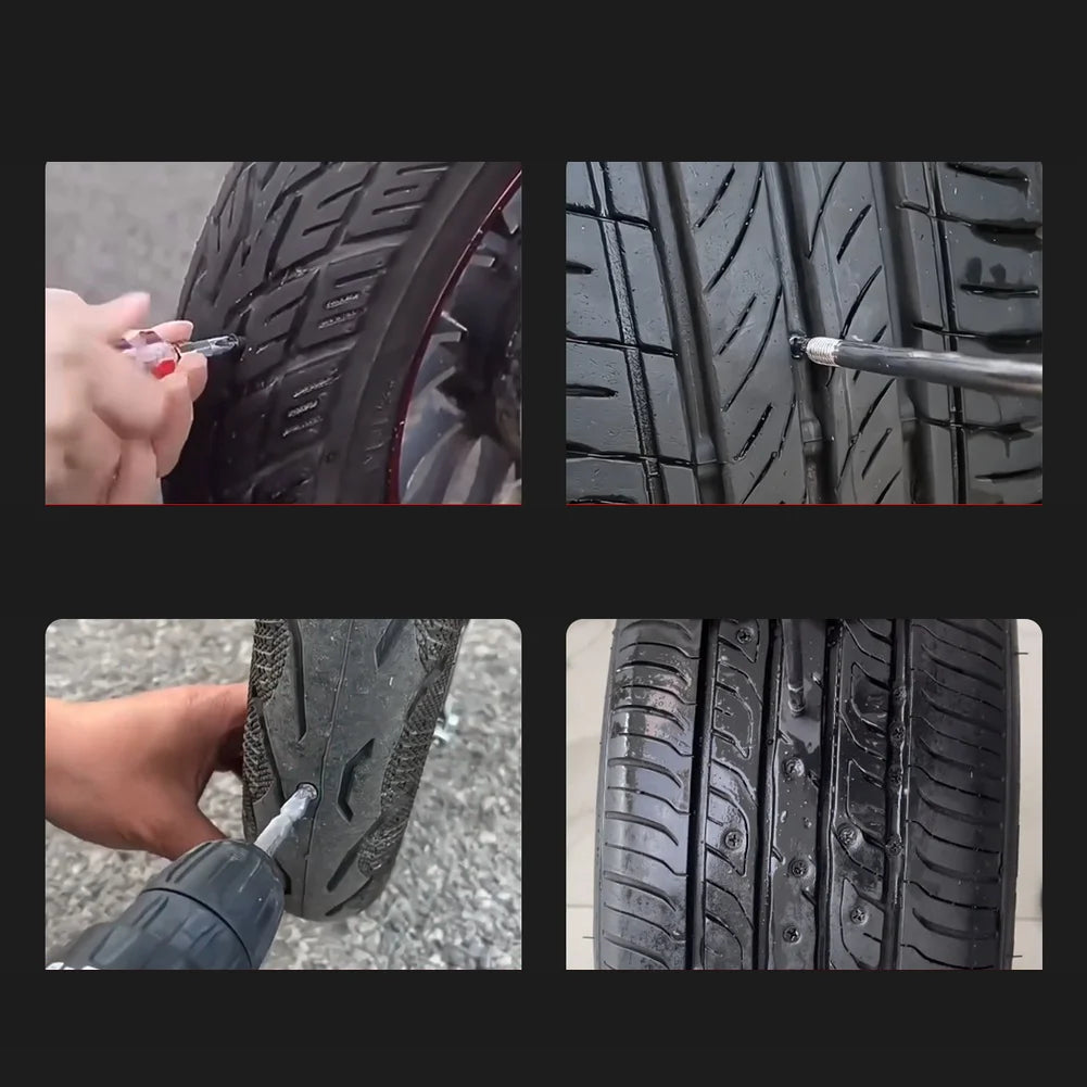 100PCS Car Tyre Repair Rubber Nail Set Tire Repair Nails For Flat Tires Rubber Tire Vacuum Puncture Repair Kit Car Accessories