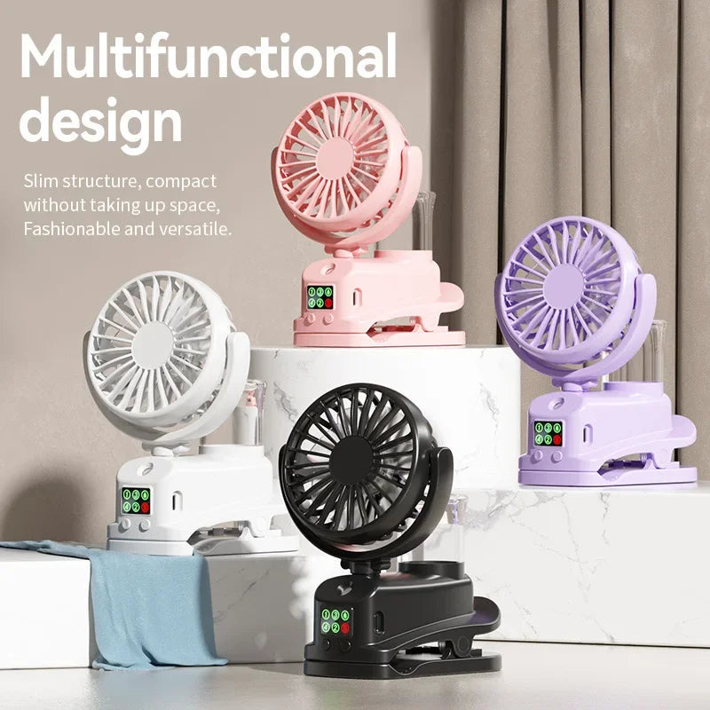 Motorcycle  Clip-on Fan with Spray Mist Handheld Fan Hydration, Multifunctional Neck Hanging Spray Fan Students' Dormitory Amagi