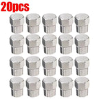 20/10Pcs Car Flat Head Valve Cap Universal Hexagonal Chrome Plated Dust Wheel Nozzle Decor Tyre Valve Stem Caps Auto Accessories