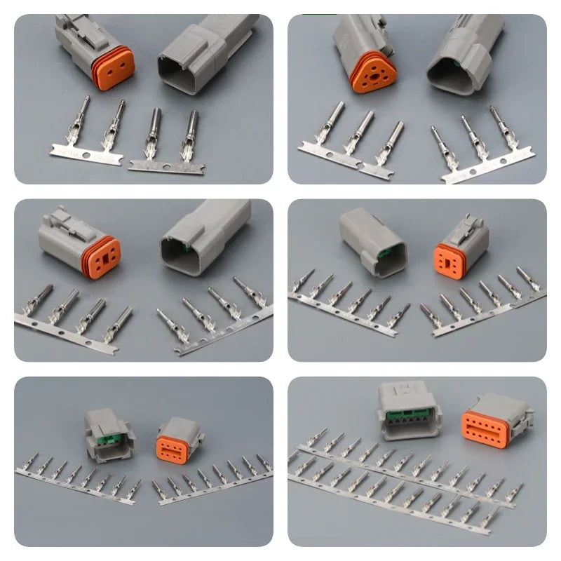 5/10/100 Sets Deutsch DT Series Waterproof Connector DT04-2P DT06-2S Male Female Docking Harness Plug 2P 3P 4P 6P 8P 12P Socket
