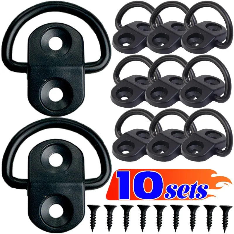 1-10sets Cargo Net Floor Hook Fixing Kit Rear Trunk Boot Tie Down Hook Ring Loop Fix Hang Flat Screen Auto Fasteners Accessories