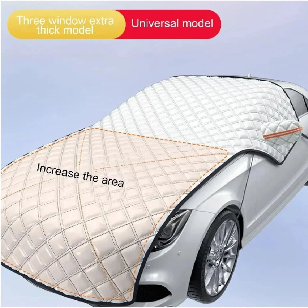 Universal Thicken Car Snow Cover Extra Large Windshield Hood Protection Cover Snowproof Anti-Frost Sunshade Protector Accessorie