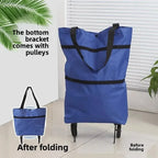 Foldable Portable Hand-Pulled Shopping Cart Vegetable Buying Waterproof Trolley Small Pushcart Handy Wheel Handbag Shopping Amag