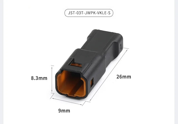 1 Set 2 3 4 6 8 Pin JST Miniature Small Current Rearview Mirror Black Electrical Connectors Wire Harness Plug for Motorcycle