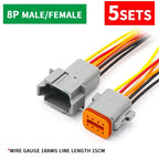 5 Sets Deutsch DT Connector with 15cm Wiring Harness DT06-2S/DT04-2P 2P 3P 4P 6P 8P 12P Waterproof Electrical Connector