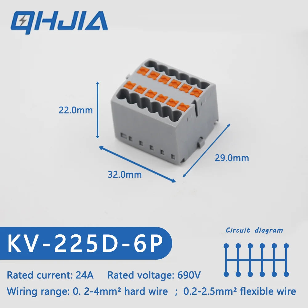 Fast Wiring Mini Rail-Type Quick Junction Box | 1-In-Multi-Out Plug-in Terminal Wire Connector for Easy Electrical Connection