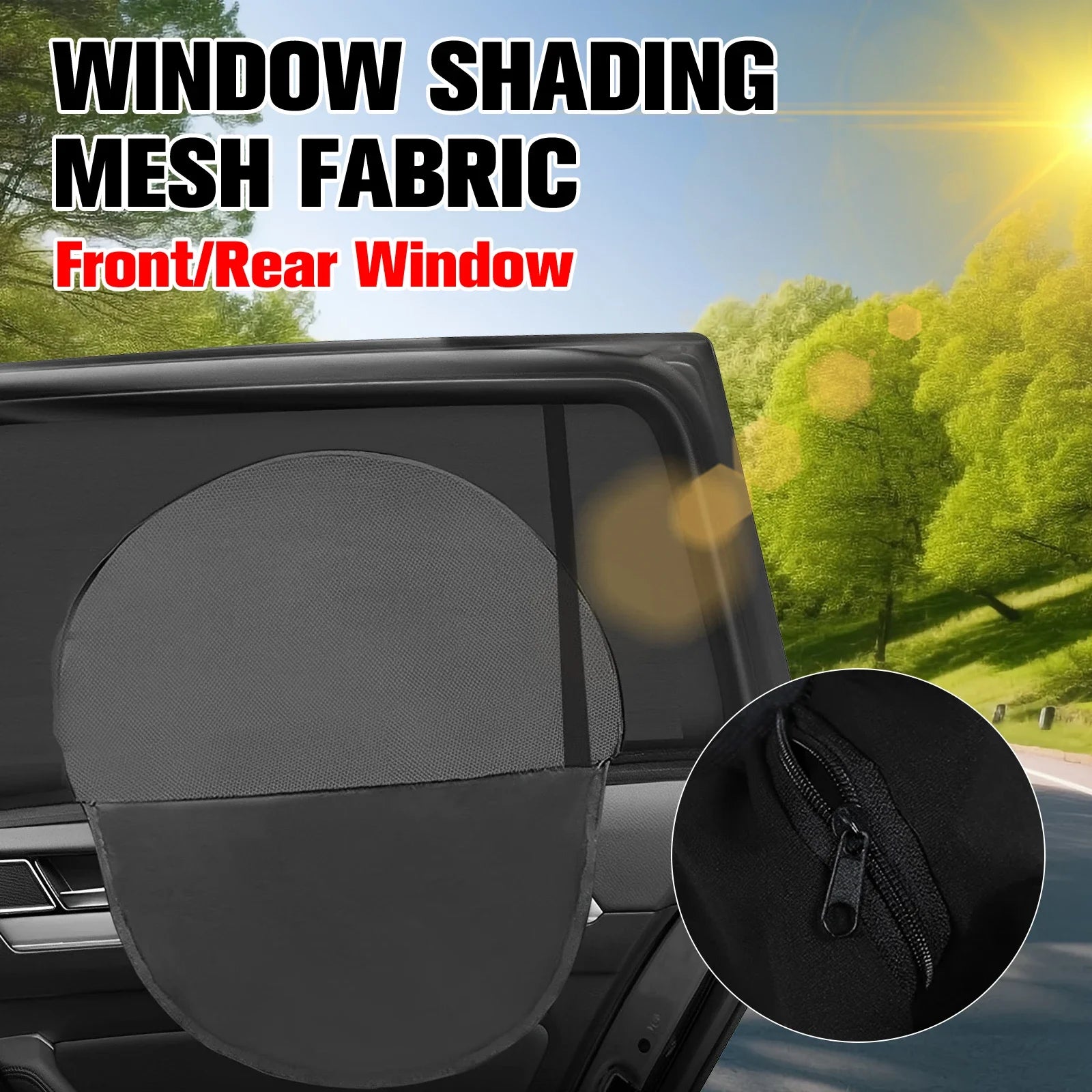 2pcs Car Window Shade Side Window Sun Tools Vehicle UV Protect Shield Mesh Mosquito Cover Breathable Protection Privacy Sunshade