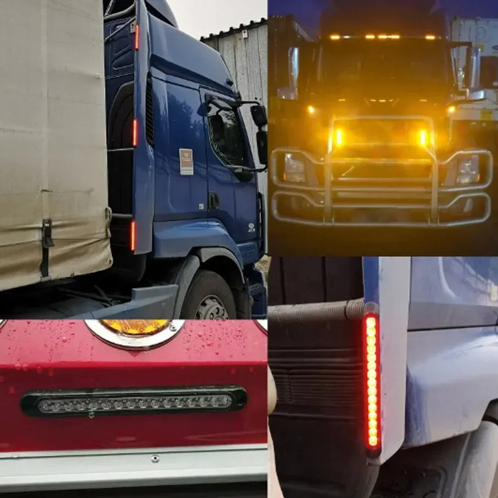 Universal 15 LED Trailer Light Bar 12-24V Brake Light with Sequential Flow Signal Turn Signal Lights for Truck Pickup Boat Amagi