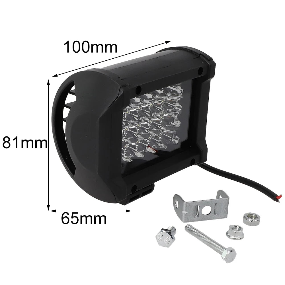1Pcs LED Light With Accessories 4inch 72W LED Work Light Bar Sport Combo Lamp White For Offroad Driving Truck Tractor Boat Truck