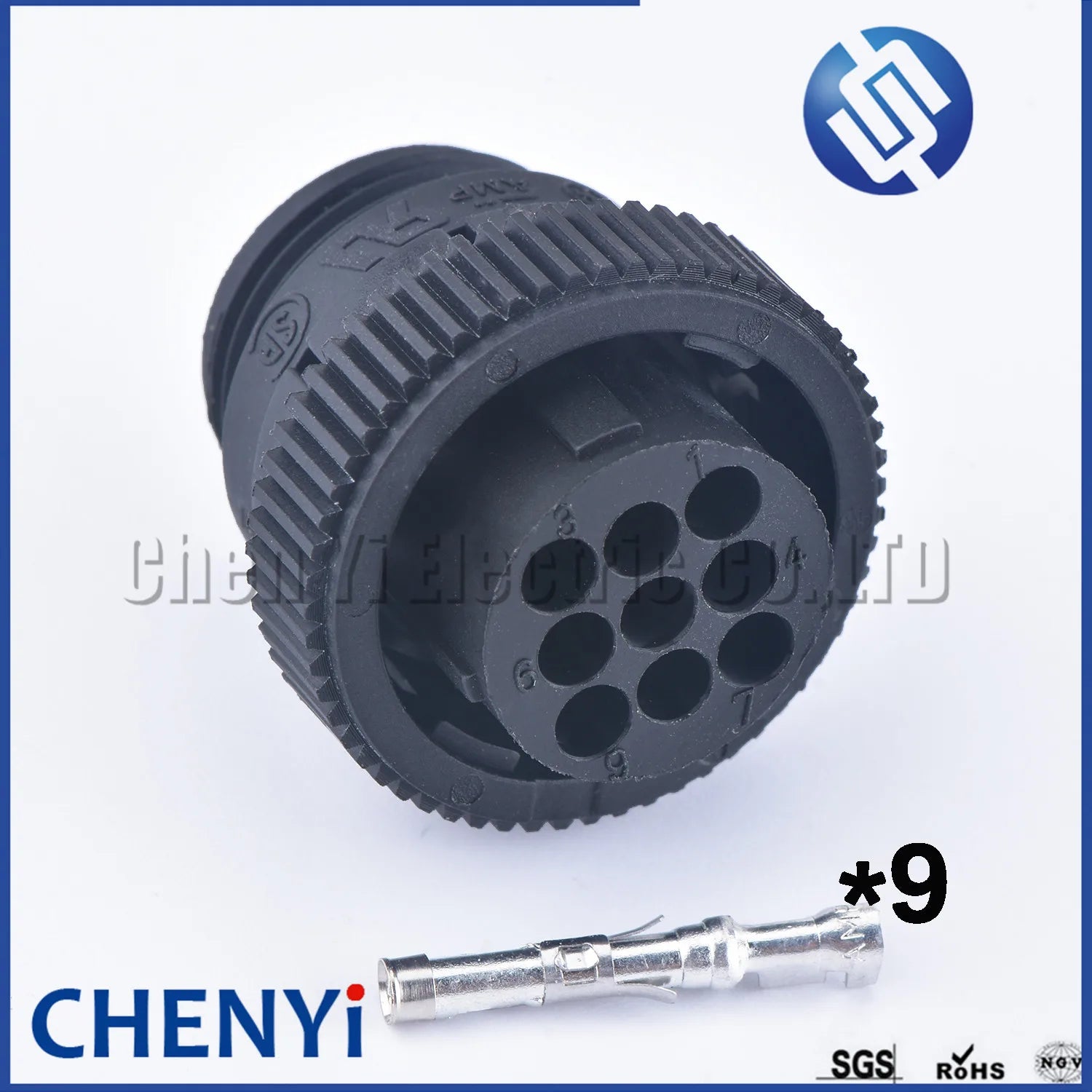 9 Pin Male Female Aviation Wiring Black Circular Connector Plug  with Pins 182663-1 182645-1 182922-1 183079-1